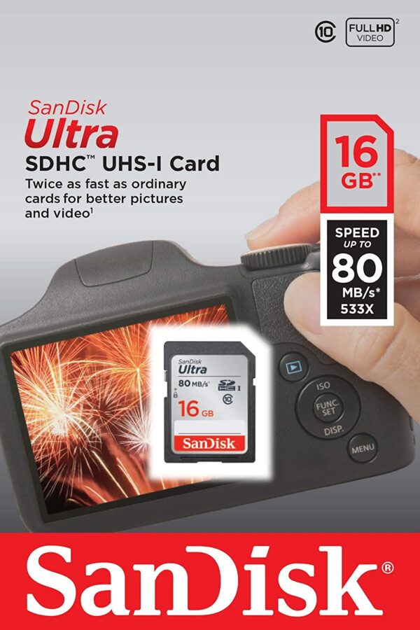 SanDisk 16GB 80MB/s UHS-I SD Card